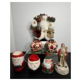 Santa tree topper 9'H & misc