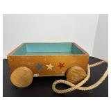 Vtg Wooden wagon & misc items