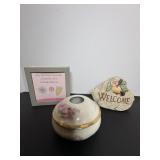 Vtg Hallmark cards, porcelain hair receiver from..