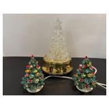 Mini lighted Christmas trees, musical lighted..