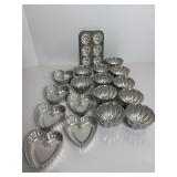 Vtg Alumium baking tins various shapes