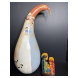 Hand painted Christmas gourd 18'H & misc