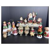 Christmas candleholder & misc