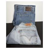 Levis Jeans 34-30 & Wrangler 34 shorts