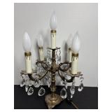 Candleabra brass / crystal table lamp