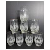 Vtg Christmas drinking glasses
