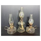 Vtg small oil lamps 8' tall & 26' tall