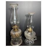Vtg oil lamps 12' & 14' tall