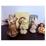 Russ Porcelain Angel figurine 6'H & misc