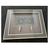 1970's framed mixed media art piece 16' x 20'