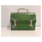 Vtg Kelly green thermos dome top lunch box
