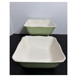 (2) 8'x8' ceramic casserole dishes