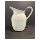 Vtg White enamelware  pitcher
