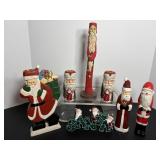 Santa candleholders & misc