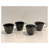 Vtg grey enamelware cups - set of 4