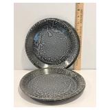 Vtg graniteware plates 9' dia (4)