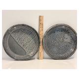 Vtg graniteware plates 10' dia (2)