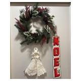 Christmas wreath & misc