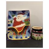 Vtg Chip - n- dip platter 15.25' x 11.5' 'sleigh