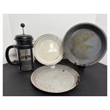 Enamelware pie tins & Bodum coffee press