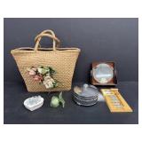 Vintage Powder Container, Fish Night Light & Tote