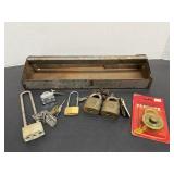 Vintage Tool Tray & Pad locks