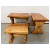 Wood Stools 18'x11'x14.5' & 14'x9'x10'