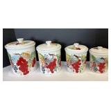 Vintage Canister Set lid cracked