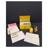 Vintage Recipe Box, Recipes & S&P Shakers