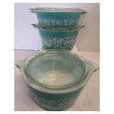 1pt & 1qt Pyrex Amish Butterprint Dishes & Lids