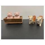 Trough Pigs & Steer Salt & Pepper Shakers