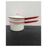 Vintage Enamelware Double Boiler