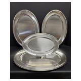 Oval Stainless Platters 14', 17.5', 17.5' & 19.5'L