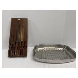 Vintage Case Knife Set missing knife & Pan