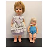Vintage 9" Ideal & 13" stains on dress Dolls