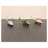 Vintage Die Cast Helicopters 4"