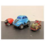 Vintage Wind Up Toys & Lady Bug Car