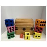 Vintage Foam Dice & Wood Box