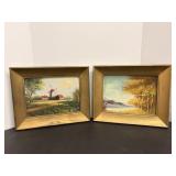 Vintage Canvas Paintings 15"x12"