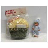 Vintage Italian 37147Cipi Doll & Cradle Purse Kit