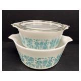 Vintage Pyrex 1.5qt, 1.5pt &Lid Amish Butter Print