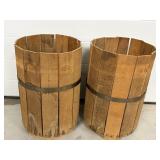 Vintage Rustic Staved Barrels 16"H 11" Dia