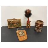 Wood Signs, Candle Holder & Danish Teakwood Man