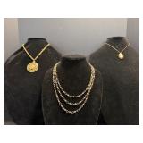 Vintage Coro, Cameo & Other Necklace