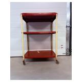 Vtg Metal cart 22" x 16" x 30.5" ( some damage)