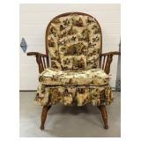 Vtg Chair with upholstered cushions 17"