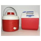 Vtg Poloran Alpine 2 gallon hot/cold jug & misc