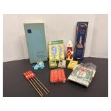 Vtg Bamboo stick  & misc candles
