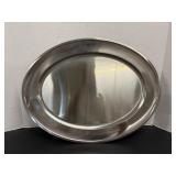 Vtg Silver serving tray oval 22.5"W x 16"D