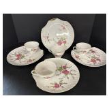 Vtg Set of 4 snack plates & cups
